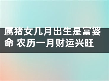 属猪女几月出生是富婆命 农历一月财运兴旺