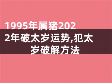 1995年属猪2022年破太岁运势,犯太岁破解方法