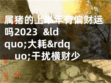 属猪的上半年有偏财运吗2023  &ldquo;大耗&rdquo;干扰横财少