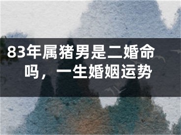 83年属猪男是二婚命吗，一生婚姻运势