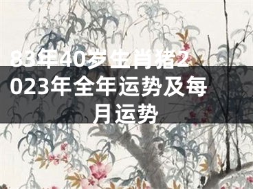 83年40岁生肖猪2023年全年运势及每月运势