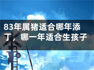 83年属猪适合哪年添丁，哪一年适合生孩子