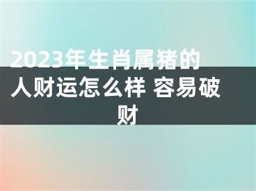 2023年生肖属猪的人财运怎么样 容易破财