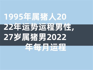 1995年属猪人2022年运势运程男性,27岁属猪男2022年每月运程