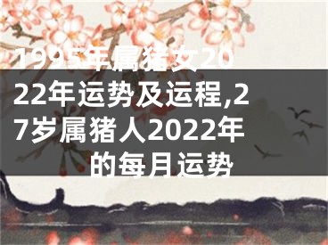 1995年属猪女2022年运势及运程,27岁属猪人2022年的每月运势