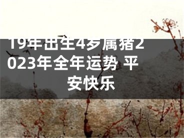 19年出生4岁属猪2023年全年运势 平安快乐