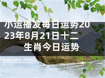 小运播发每日运势2023年8月21日十二生肖今日运势