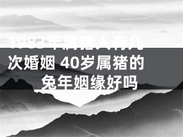 1983年属猪人有几次婚姻 40岁属猪的兔年姻缘好吗