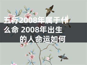 五行2008年属于什么命 2008年出生的人命运如何