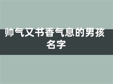 帅气又书香气息的男孩名字