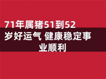 71年属猪51到52岁好运气 健康稳定事业顺利