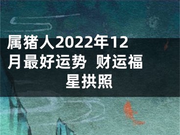 属猪人2022年12月最好运势  财运福星拱照