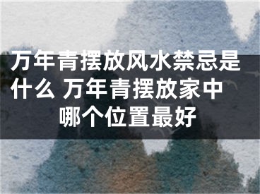 万年青摆放风水禁忌是什么 万年青摆放家中哪个位置最好