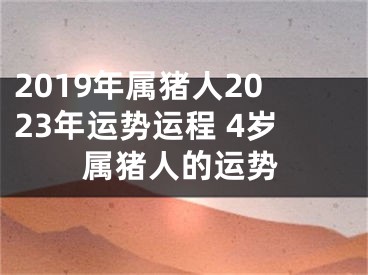 2019年属猪人2023年运势运程 4岁属猪人的运势