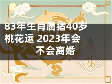 83年生肖属猪40岁桃花运 2023年会不会离婚