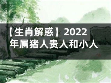 【生肖解惑】2022年属猪人贵人和小人