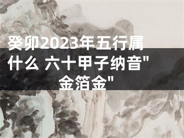 癸卯2023年五行属什么 六十甲子纳音"金箔金"