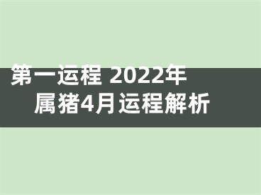 第一运程 2022年属猪4月运程解析