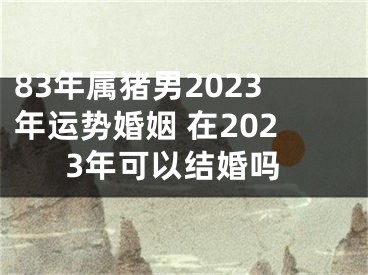 83年属猪男2023年运势婚姻 在2023年可以结婚吗