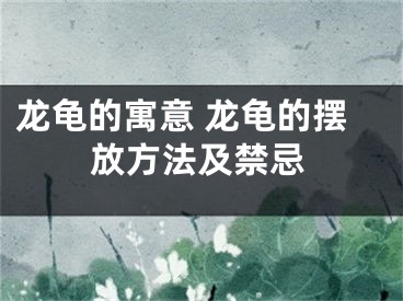 龙龟的寓意 龙龟的摆放方法及禁忌