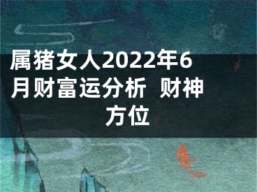 属猪女人2022年6月财富运分析  财神方位