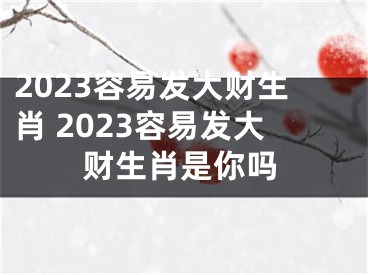 2023容易发大财生肖 2023容易发大财生肖是你吗