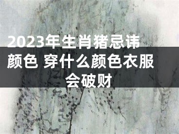 2023年生肖猪忌讳颜色 穿什么颜色衣服会破财