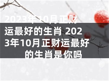 2023年10月正财运最好的生肖 2023年10月正财运最好的生肖是你吗