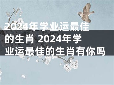 2024年学业运最佳的生肖 2024年学业运最佳的生肖有你吗