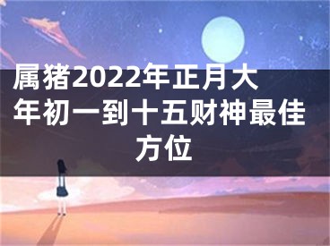 属猪2022年正月大年初一到十五财神最佳方位