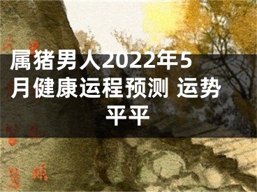 属猪男人2022年5月健康运程预测 运势平平