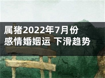 属猪2022年7月份感情婚姻运 下滑趋势