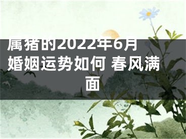 属猪的2022年6月婚姻运势如何 春风满面