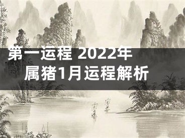 第一运程 2022年属猪1月运程解析