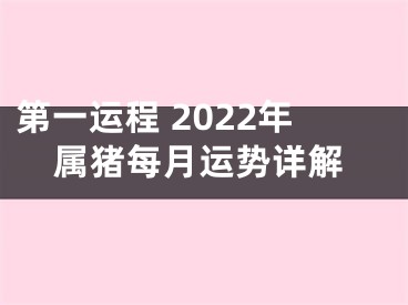 第一运程 2022年属猪每月运势详解