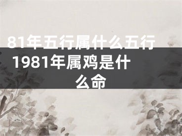 81年五行属什么五行 1981年属鸡是什么命