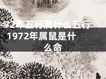 72年五行属什么五行 1972年属鼠是什么命