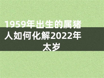 1959年出生的属猪人如何化解2022年太岁