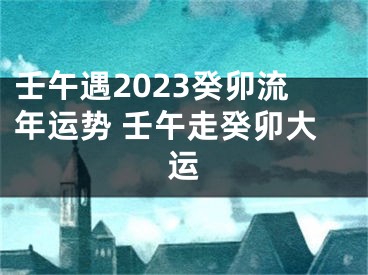 壬午遇2023癸卯流年运势 壬午走癸卯大运