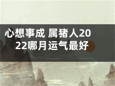 心想事成 属猪人2022哪月运气最好