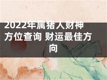 2022年属猪人财神方位查询 财运最佳方向