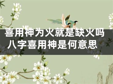 喜用神为火就是缺火吗 八字喜用神是何意思