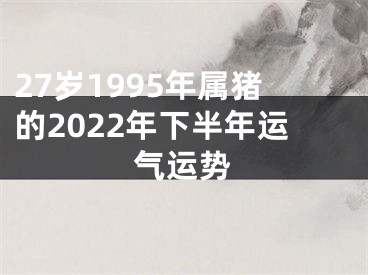 27岁1995年属猪的2022年下半年运气运势