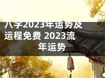 八字2023年运势及运程免费 2023流年运势