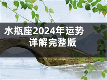 水瓶座2024年运势详解完整版