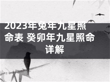 2023年兔年九星照命表 癸卯年九星照命详解