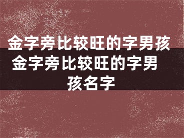 金字旁比较旺的字男孩 金字旁比较旺的字男孩名字