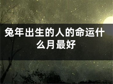 兔年出生的人的命运什么月最好