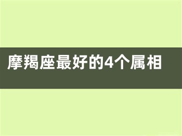 摩羯座最好的4个属相