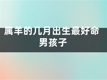 属羊的几月出生最好命男孩子